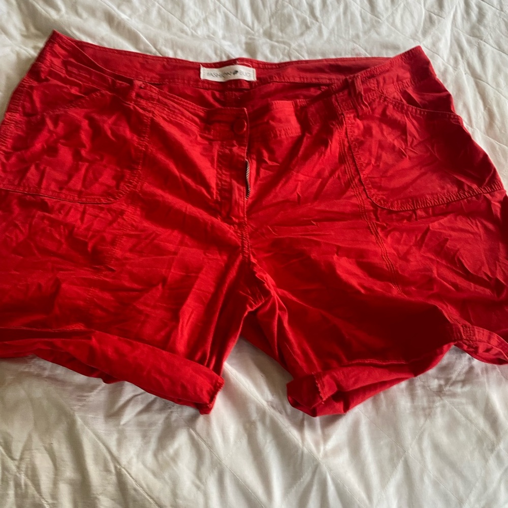 Fashion Bug Red Cargo Shorts Casual Fit